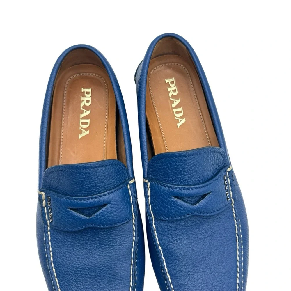 Prada blue leather